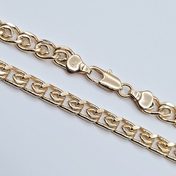 Rose Gold Round Chain Necklace Gold Plated on High Quality Brass, XPNL0073 - Picture 11 of 12
